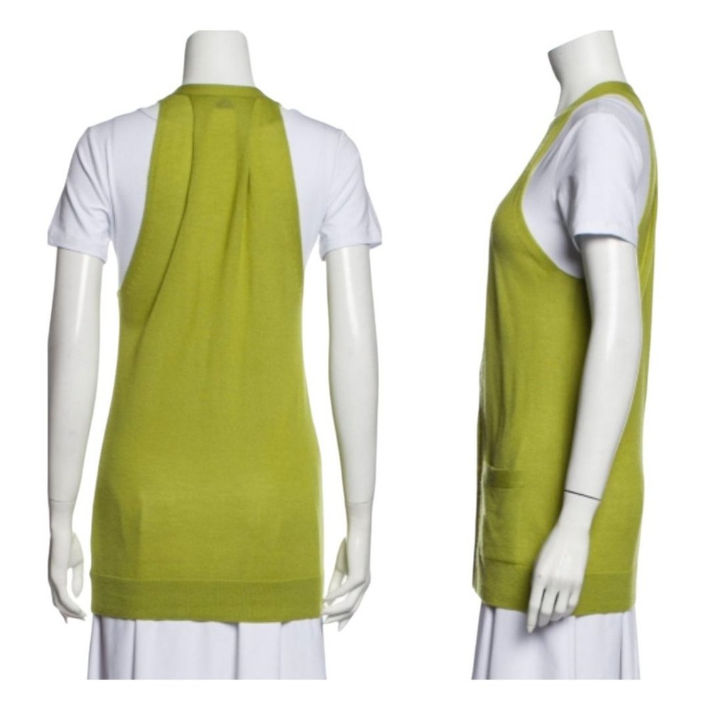 Theory Womens Size Large Cashmere Cardigan Sweater Lime Green